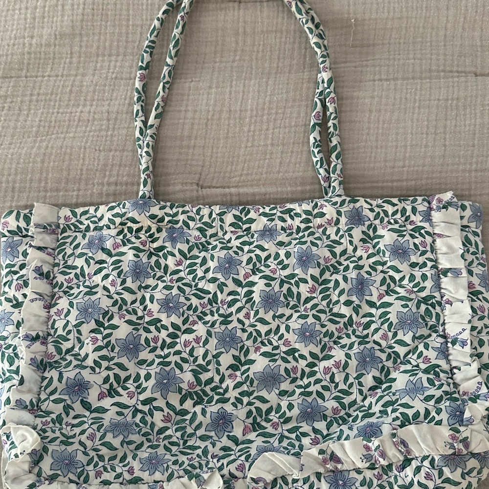 Pink City Prints Quilted Floral Patterned Tote Bag